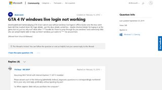 
                            9. GTA 4 IV windows live login not working - Microsoft Community