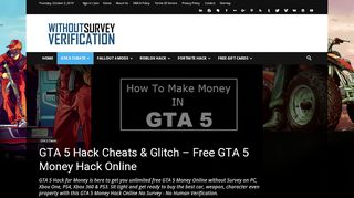 
                            9. GTA 5 Hack Cheats & Glitch - Free GTA 5 Money …