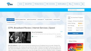 
                            8. GTPL Broadband Review | Internet Services | Speed