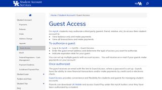 
                            3. Guest Access | University of Kentucky Student Account Services