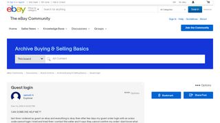 
                            4. Guest login - The eBay Community