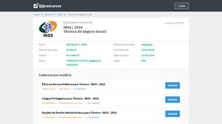 
                            5. Guia INSS / 2016 para concurso Técnico do Seguro …