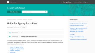 
                            3. Guide for Agency Recruiters – Greenhouse Support