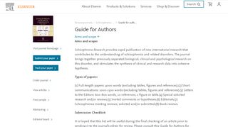 
                            6. Guide for authors - Schizophrenia Research - ISSN 0920-9964 - Elsevier