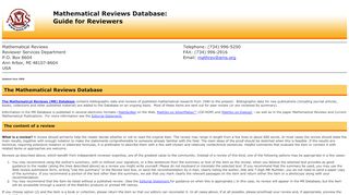 
                            7. Guide for Reviewers--Mathematical Reviews