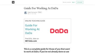 
                            9. Guide For Working At DaDa - English Teaching Jobs - Medium