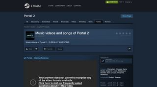 
                            8. Guide :: Music videos and songs of Portal 2 - Steam Community
