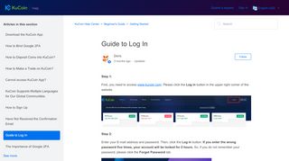 
                            5. Guide to Log In – KuCoin Help Center - kucoin.zendesk.com