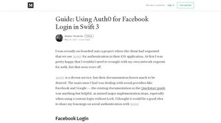 
                            9. Guide: Using Auth0 for Facebook Login in Swift 3 - Alastair Hendricks ...