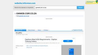 
                            4. gwweb.csir.co.za at Website Informer. GroupWise. Visit ...