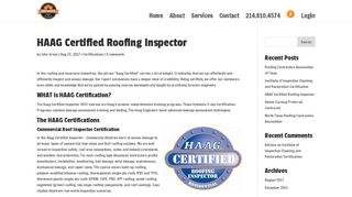 
                            7. HAAG Certified Roofing Inspector - One Source Restorations