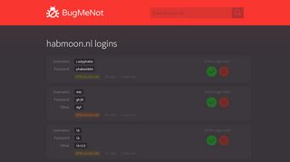 
                            9. habmoon.nl passwords - BugMeNot