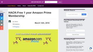 
                            7. HACK-Free 1 year Amazon Prime Membership