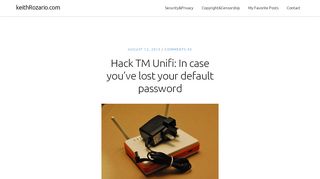 
                            9. Hack Unifi: In case you've lost your default password