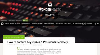 
                            2. Hacking Windows 10: How to Capture Keystrokes ... - Null Byte