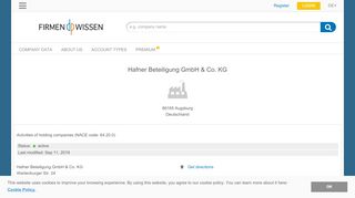 
                            7. Hafner Beteiligung GmbH & Co. KG, Augsburg - Credit Report