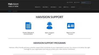 
                            4. Haivision Support Portal Sign In and Support Programs | Haivision