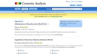 
                            9. Haka Kunz: Hakamen Deodorant Roll-On - Cosmetic Analysis