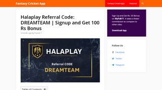 
                            1. Halaplay Referral Code: DREAMTEAM | Signup and Get 100 Rs ...