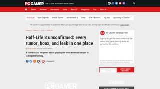 
                            3. Half-Life 3 announcement rumors, hoaxes, and leaks | PC Gamer