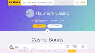 
                            2. Hallmark Casino has a $1000 Sign Up Bonus