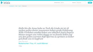 
                            6. Hallo bin die Anna habe ne Toch die Linda sie ist 18 …