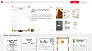 
                            1. Halloween Party Sign Up Sheet | Pre-k - Pinterest