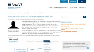 
                            2. Handbuch Online-Portal: Von Debitoren und ... - AnwVS