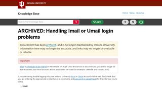 
                            11. Handling Imail or Umail login problems - IU Knowledge Base