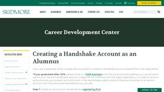 
                            2. Handshake for Alumni - Skidmore College