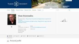 
                            7. Hans Dooremalen — Tilburg University Research Portal