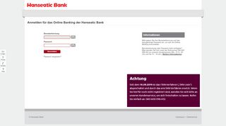 
                            4. Hanseatic Bank: Online Banking Login