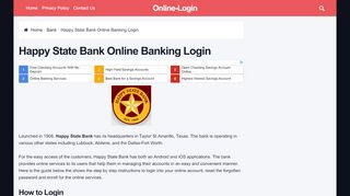 
                            3. Happy State Bank Online Banking Login | Sign In