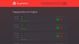 
                            1. happystudio.com passwords - BugMeNot