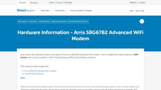 
                            7. Hardware Information - Arris SBG6782 Advanced WiFi Modem