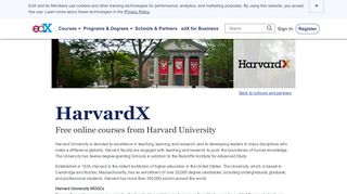 
                            7. HarvardX - Free Courses from Harvard University | edX