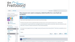 
                            8. Has anyone ever used a company called Auxillis for a non fault car ...