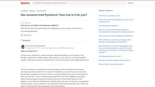 
                            7. Has someone tried Pymetrics? How true is it for you? - Quora