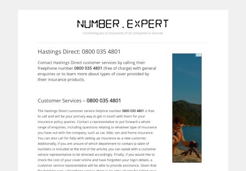 
                            9. Hastings Direct: 0800 035 4801 – Contact Numbers