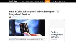 
                            3. Have a Cable Subscription? Take Advantage of “TV ...
