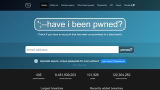 
                            4. Have I Been Pwned: Check if your email has been compromised in a ...