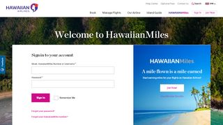 
                            8. HawaiianMiles Account Login | Hawaiian Airlines