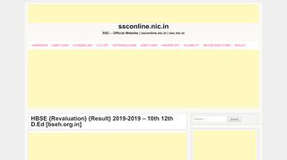 
                            3. HBSE Revaluation Result 2018-2019 - 10th 12th D.Ed [bseh ...