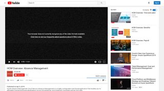 
                            9. HCM Overview: Absence Management - YouTube