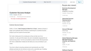 
                            9. HCSS hiring Customer Success Analyst in Houston, TX, US | LinkedIn