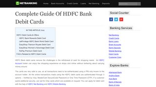 
                            5. HDFC Bank Debit Cards | Guide For Application & Eligibility