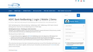 
                            6. HDFC Bank NetBanking | Login | Mobile | Demo – Deal4loans