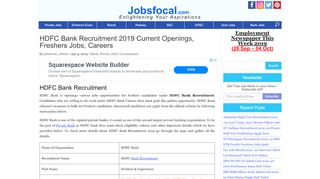 
                            7. HDFC Bank Recruitment 2019 Current Openings, …