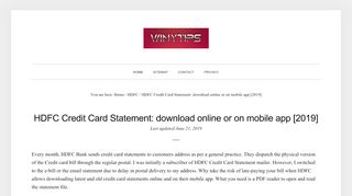 
                            5. HDFC Credit Card Statement: download online or on mobile ...