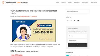 
                            7. HDFC customer care and helpline number …